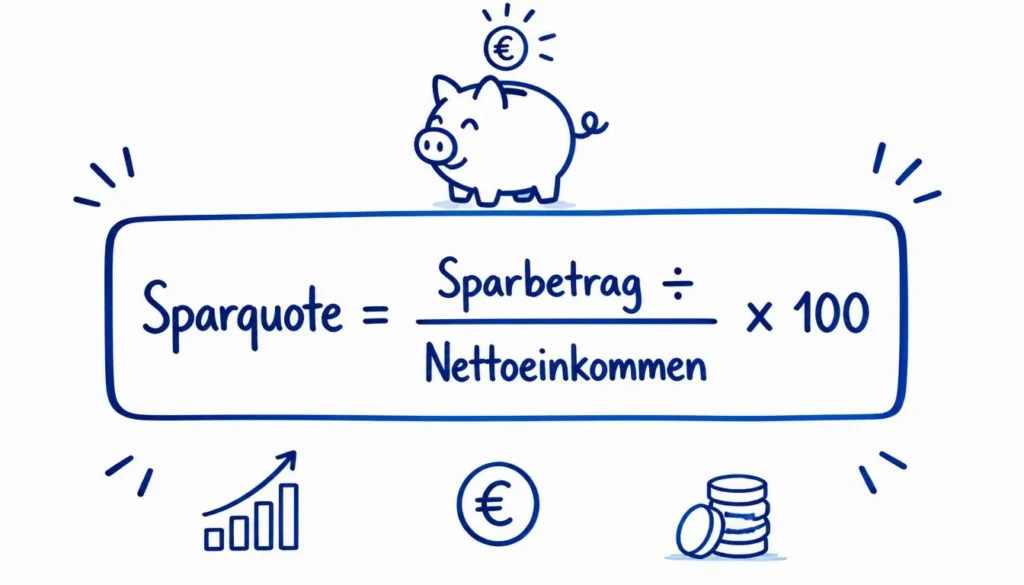 Formel zur Berechnung der Sparquote aus Sparbetrag und Nettoeinkommen