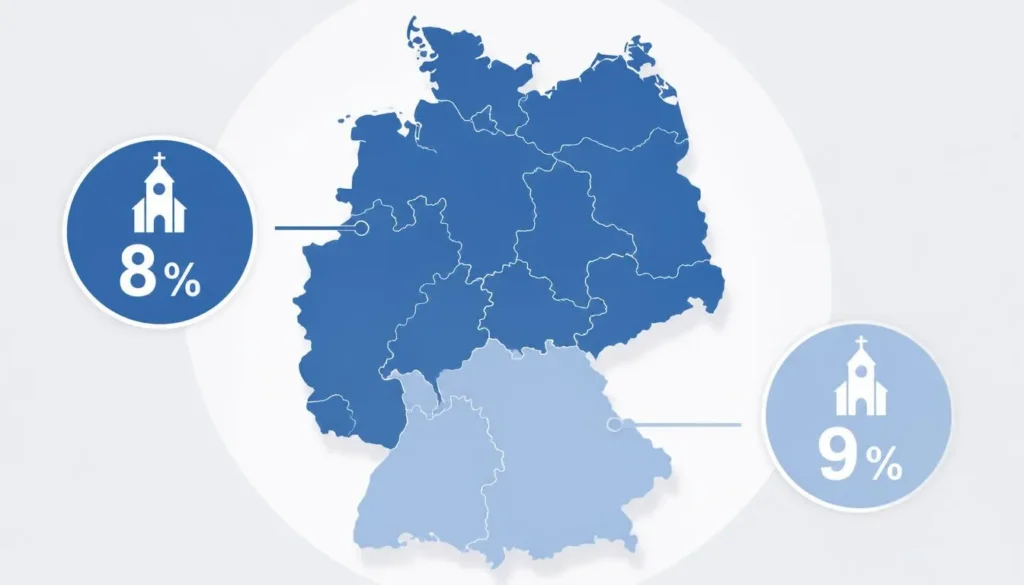 Kirchensteuersätze auf die Abgeltungssteuer nach Bundesland