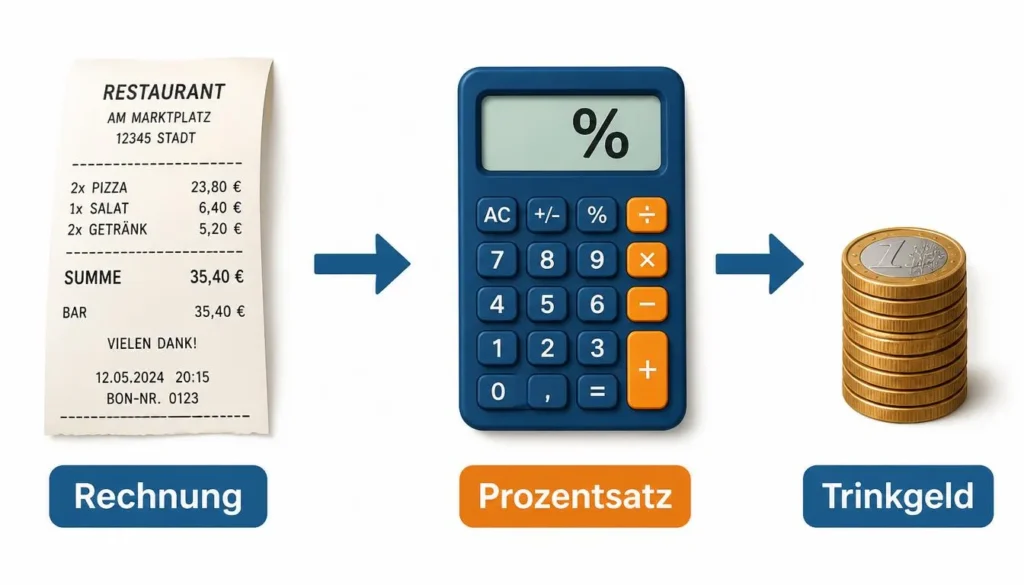 Trinkgeld Rechner Ablauf erklärt